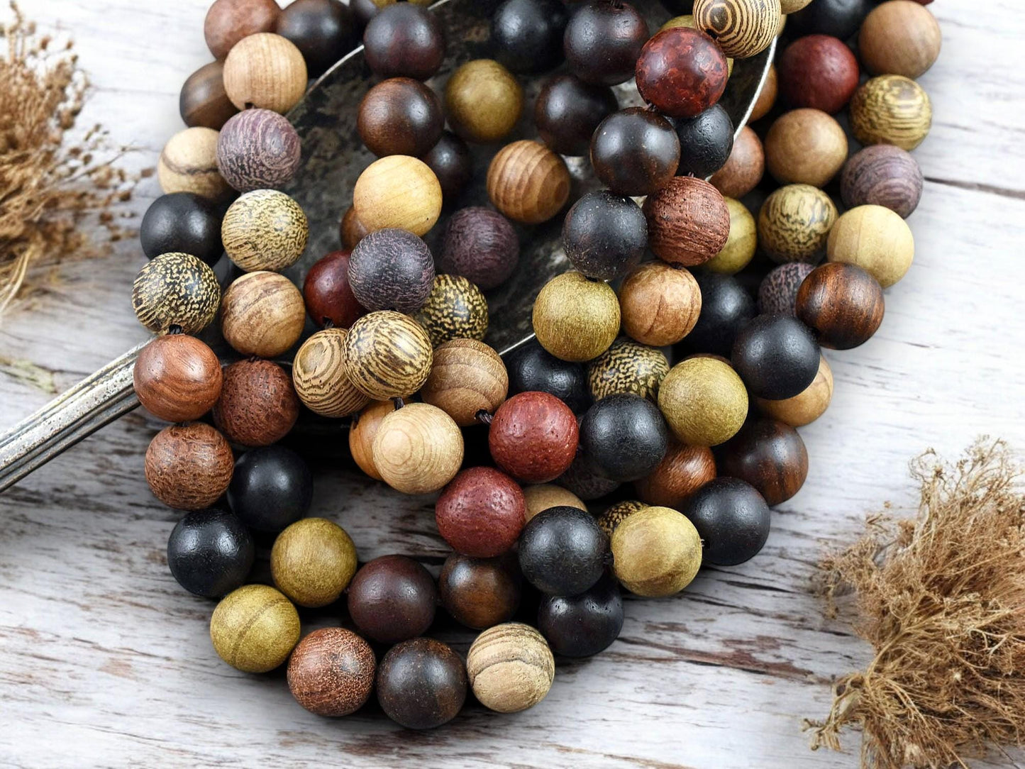 Mixed Natural Sandalwood Beads - Choose Your Size