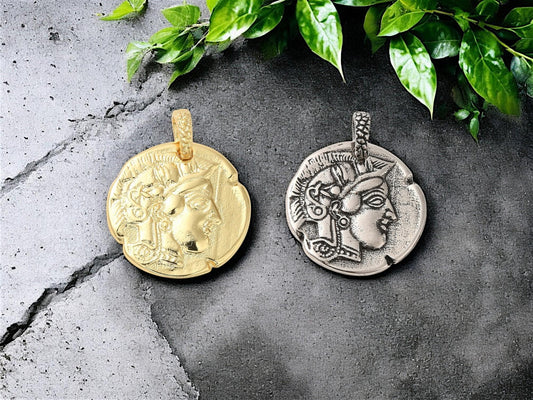 *2* 20x18mm Antique Silver Plated Brass Roman Coin Charm Pendants