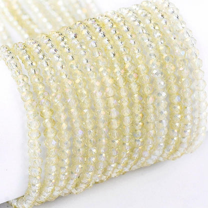 Rondelle Beads - Spacer Beads - Chinese Glass Beads - Electroplated Beads - Micro Spacers - 2mm - 14" Strand - (2492)