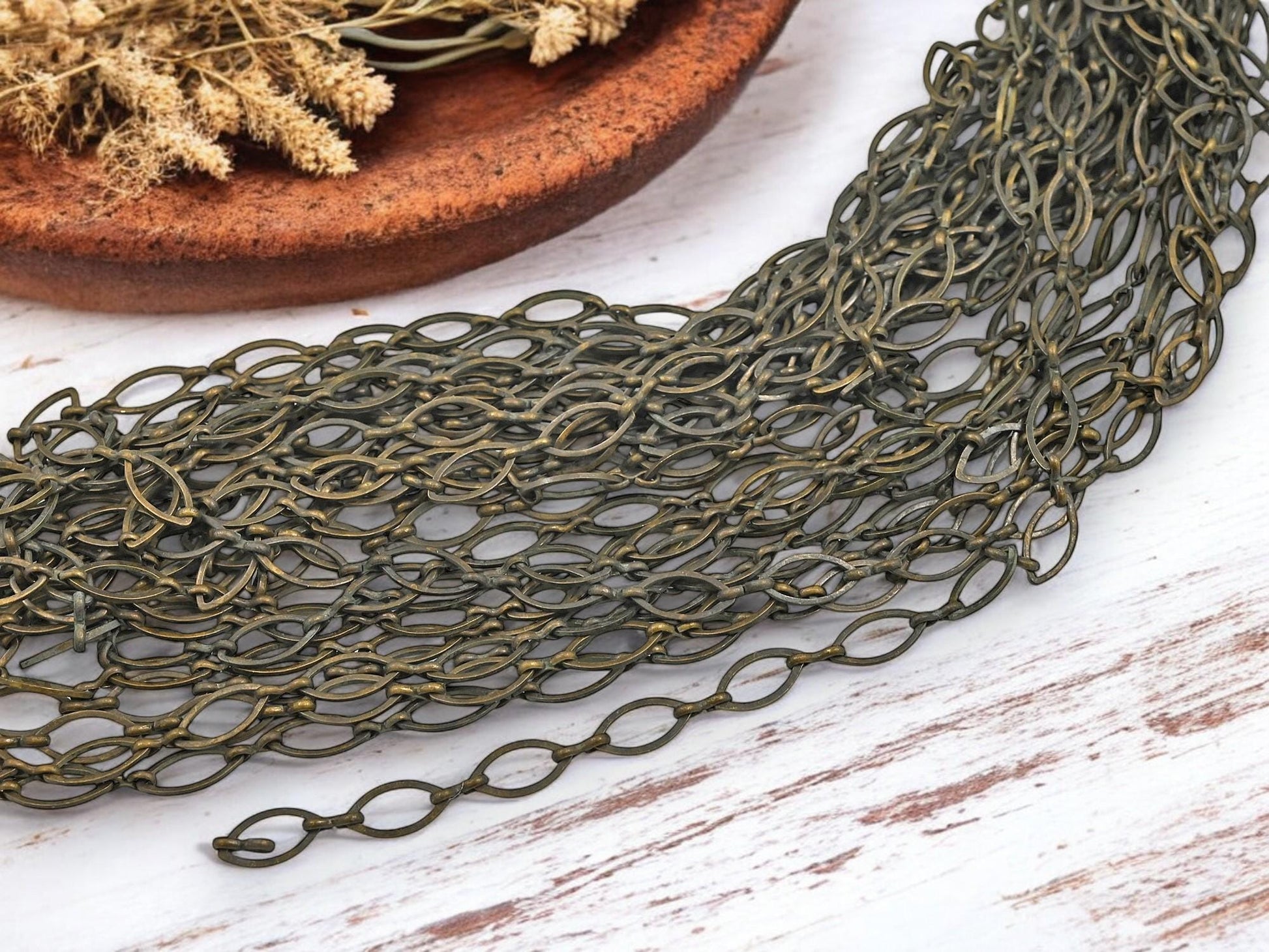 Brass Chain - Bronze Chain - Link Chain - Sold by the foot - 12x6mm - (CH-BR03)