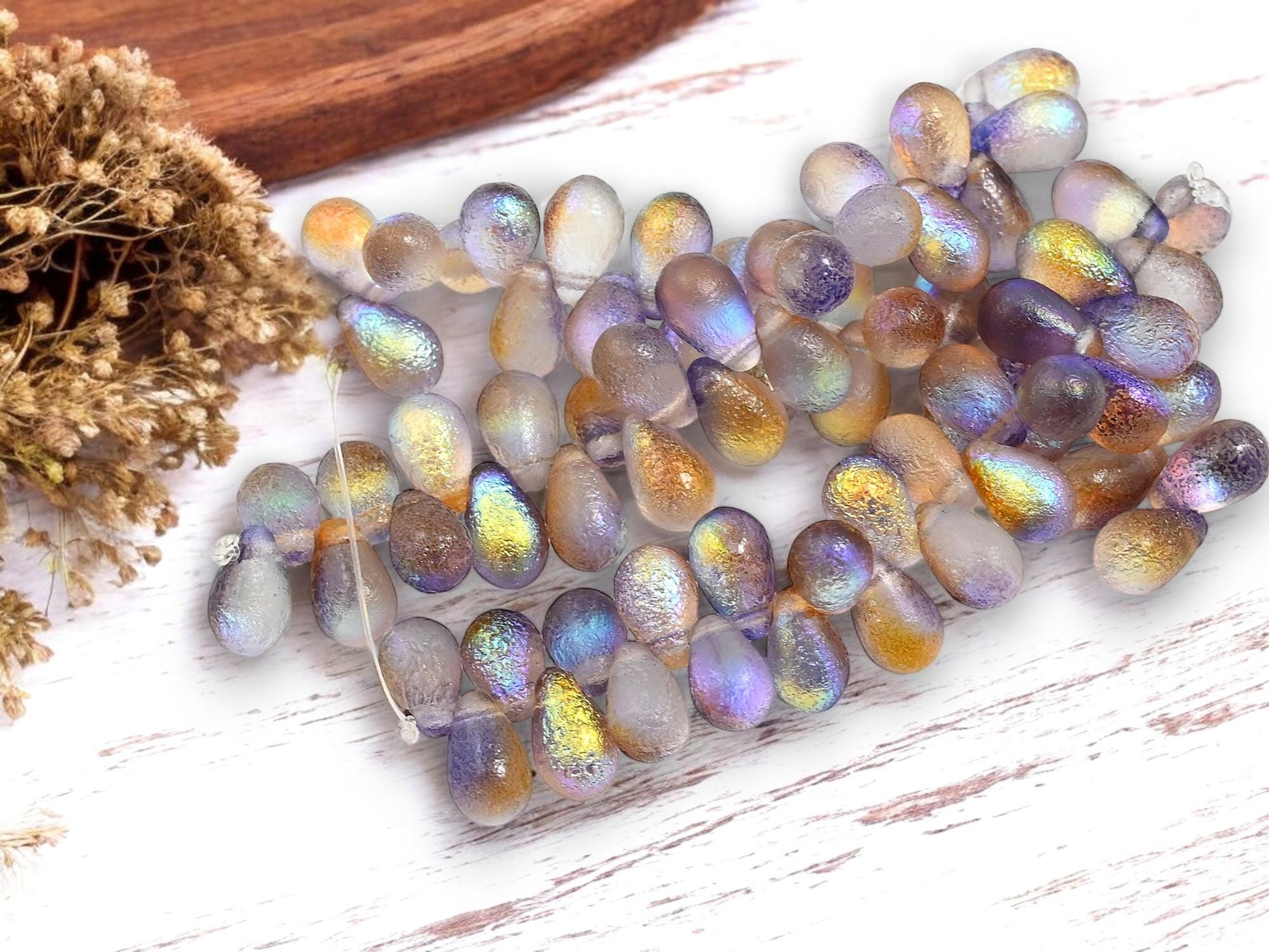 Czech Glass Beads - Tear Drop Beads - Top Hole Tear Drop - 6x9mm - 25pcs - (4490)