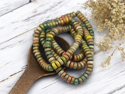 Heishi Beads - Czech Glass Beads - Spacer Beads - Picasso Beads - Rondelle Beads - 6x3mm - 50pcs - (B213)