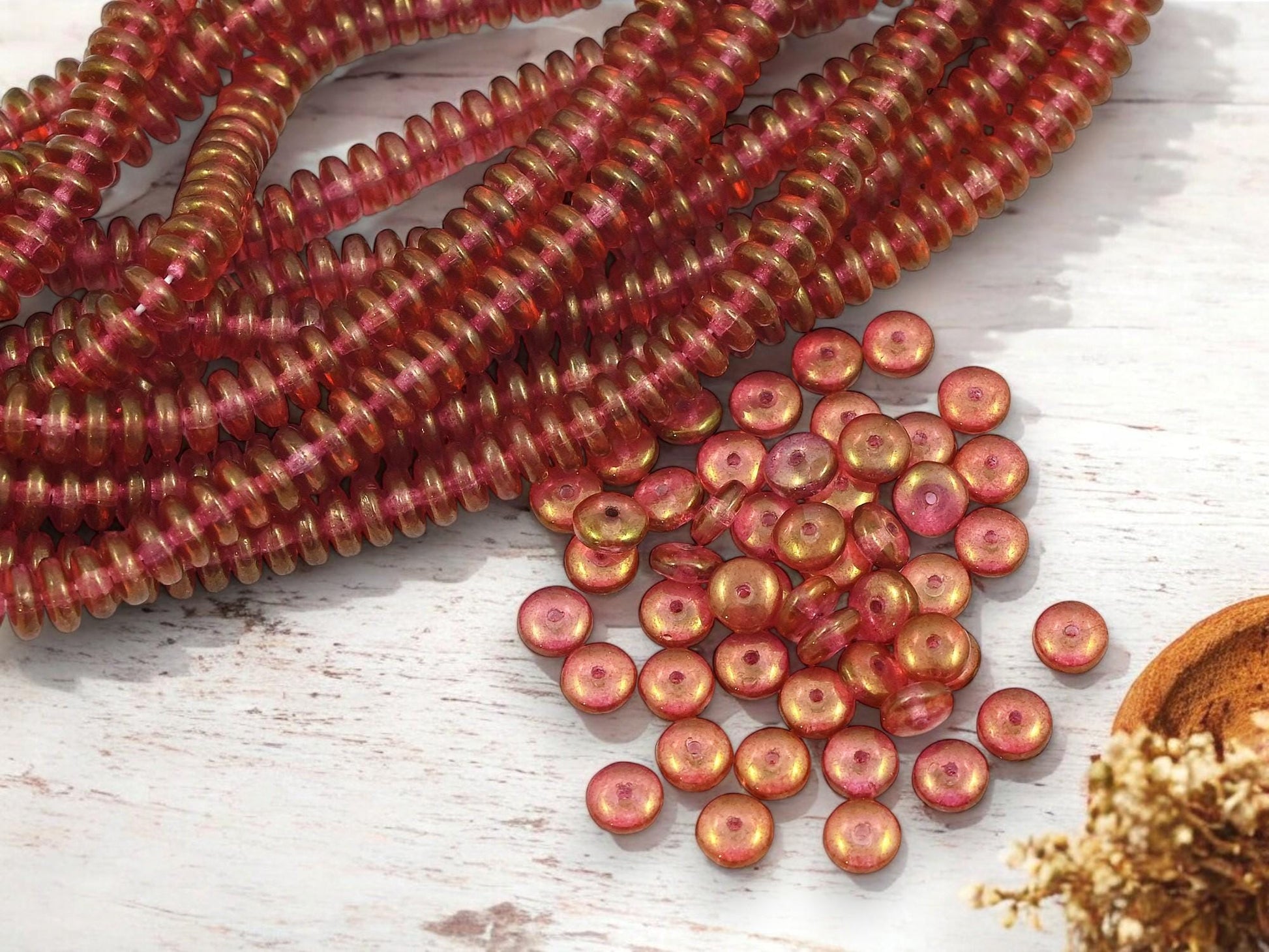 Czech Glass Beads - Rondelle Beads - Glass Spacer Bead - Rondelle Spacer - 6x2mm - 50pcs - (1623)