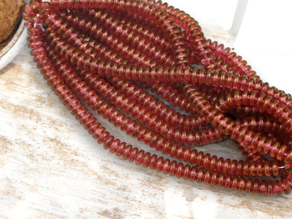 Czech Glass Beads - Rondelle Beads - Glass Spacer Bead - Rondelle Spacer - 6x2mm - 50pcs - (1623)