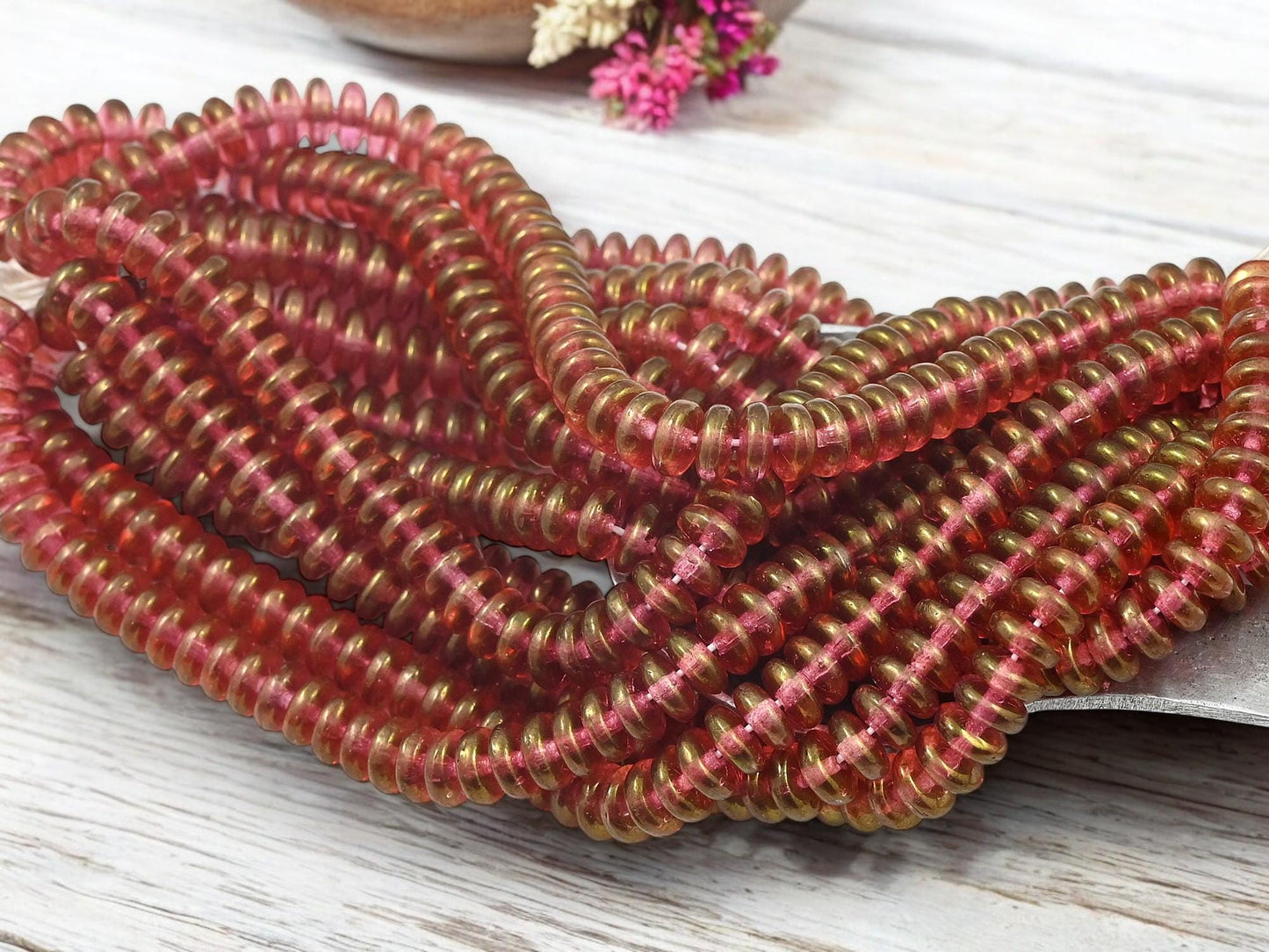 Czech Glass Beads - Rondelle Beads - Glass Spacer Bead - Rondelle Spacer - 6x2mm - 50pcs - (1623)