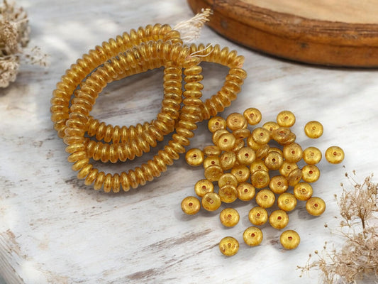 Rondelle Spacer - Czech Glass Beads - Rondelle Beads - Glass Spacer Bead - 6x2mm - 50pcs - (111)