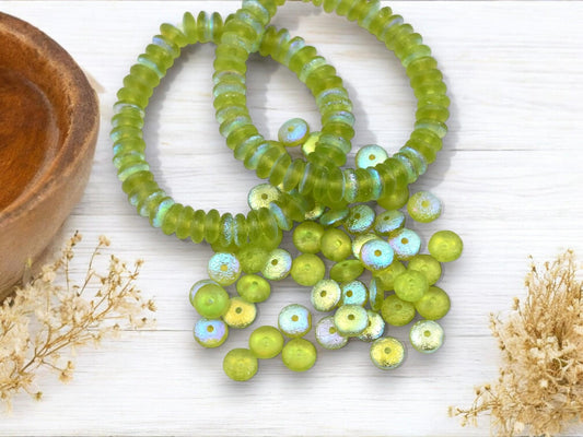 Czech Glass Beads - Rondelle Spacer - Rondelle Beads - Glass Spacer Bead - 6x2mm - 50pcs - (3992)