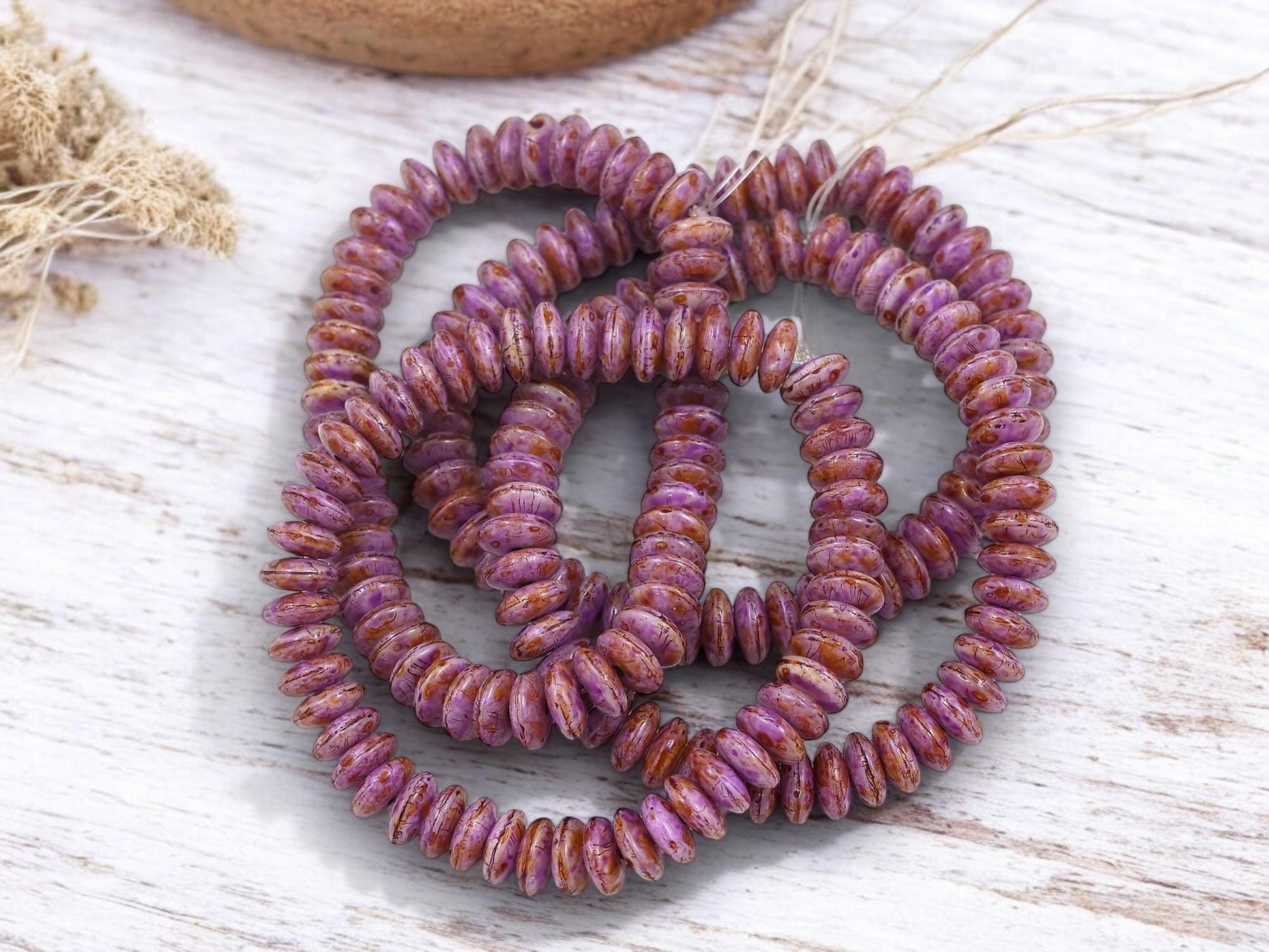 Picasso Beads - Czech Glass Beads - Rondelle Spacer - Rondelle Beads - 6x2mm - 50pcs - (4482)