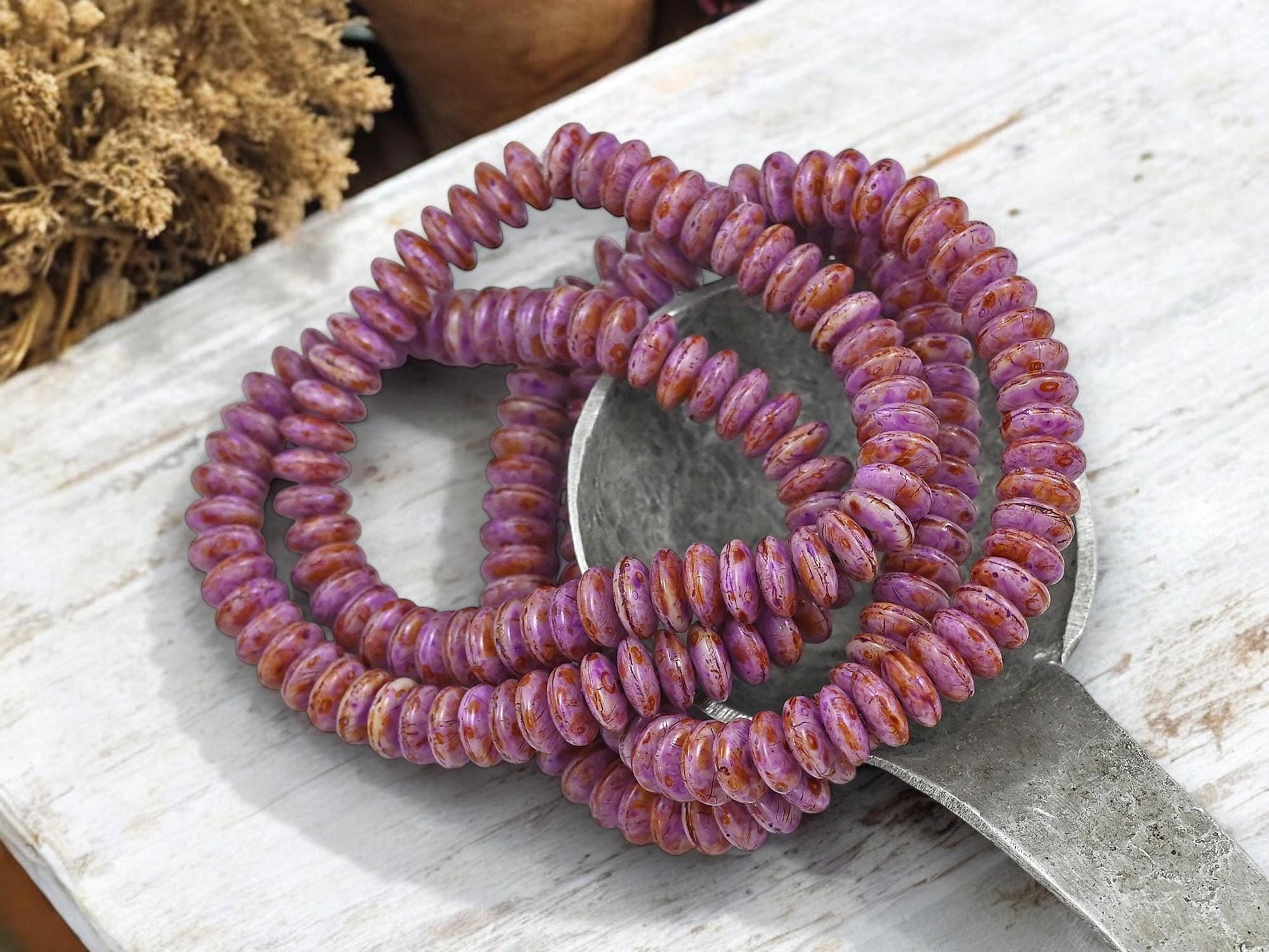 Picasso Beads - Czech Glass Beads - Rondelle Spacer - Rondelle Beads - 6x2mm - 50pcs - (4482)