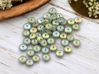 Disc Spacer Beads - Czech Glass Beads - Rondelle Spacer - Rondelle Beads - Glass Spacer Bead - 6x2mm - 50pcs - (2091)