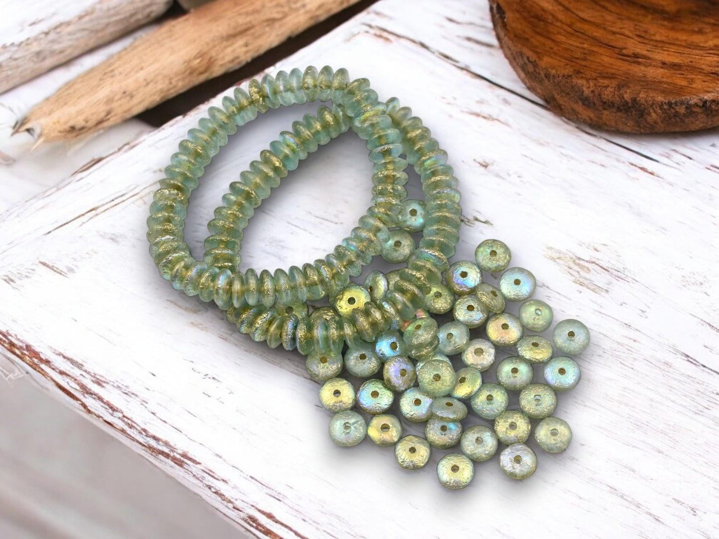Disc Spacer Beads - Czech Glass Beads - Rondelle Spacer - Rondelle Beads - Glass Spacer Bead - 6x2mm - 50pcs - (2091)