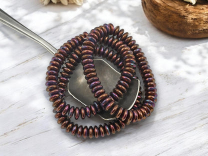 Picasso Beads - Disc Spacer - Czech Glass Beads - Rondelle Spacer - Rondelle Beads - 6x2mm - 50pcs - (5458)