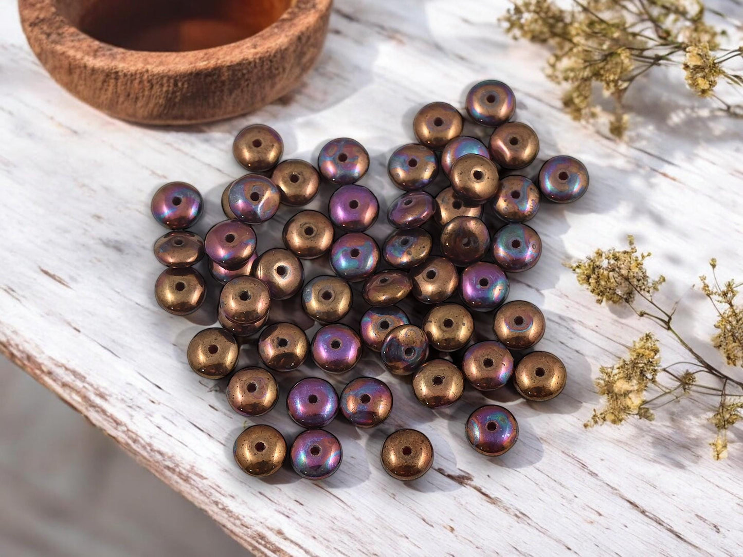 Picasso Beads - Disc Spacer - Czech Glass Beads - Rondelle Spacer - Rondelle Beads - 6x2mm - 50pcs - (5458)