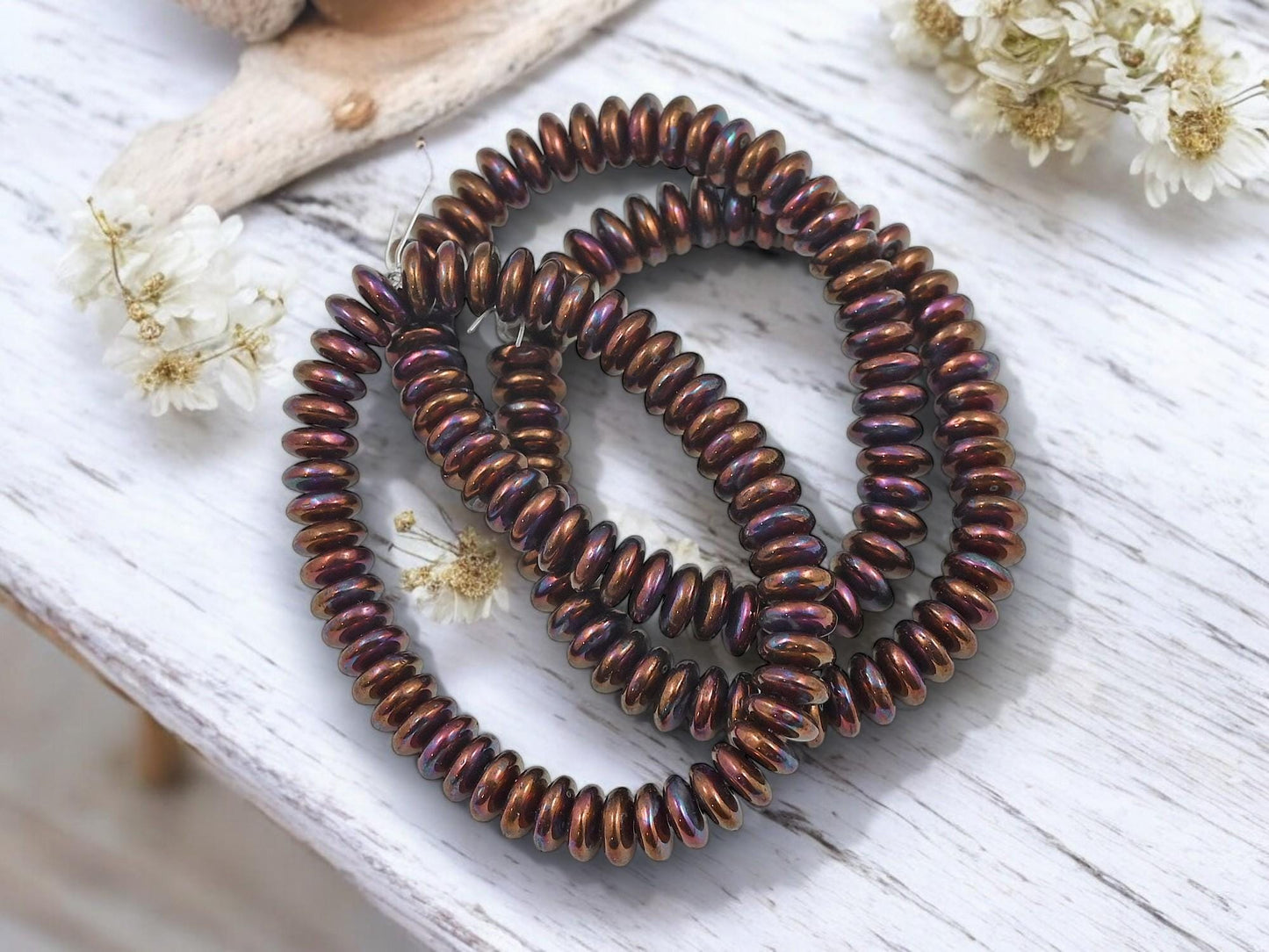 Picasso Beads - Disc Spacer - Czech Glass Beads - Rondelle Spacer - Rondelle Beads - 6x2mm - 50pcs - (5458)