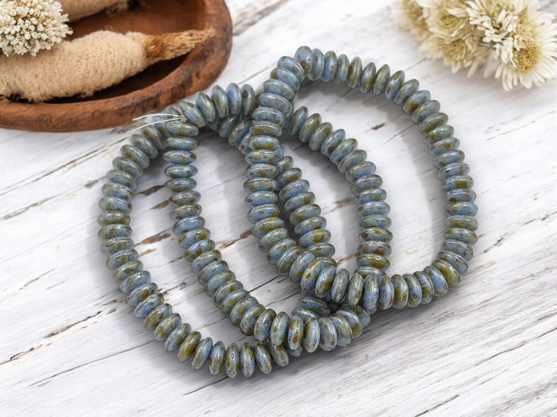 Picasso Beads - Disc Spacer - Czech Glass Beads - Rondelle Spacer - Rondelle Beads - 6x2mm - 50pcs - (5050)