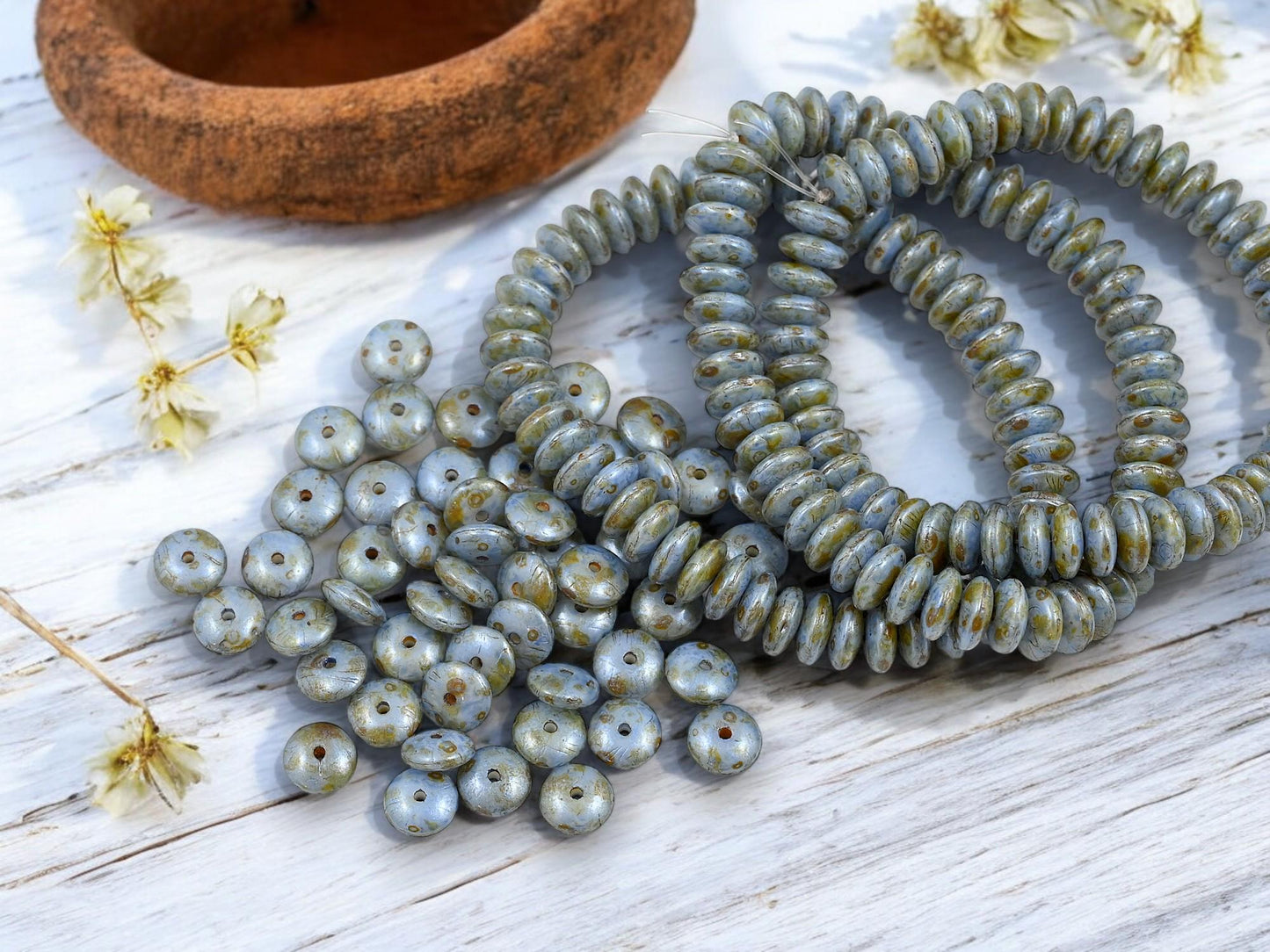 Picasso Beads - Disc Spacer - Czech Glass Beads - Rondelle Spacer - Rondelle Beads - 6x2mm - 50pcs - (5050)