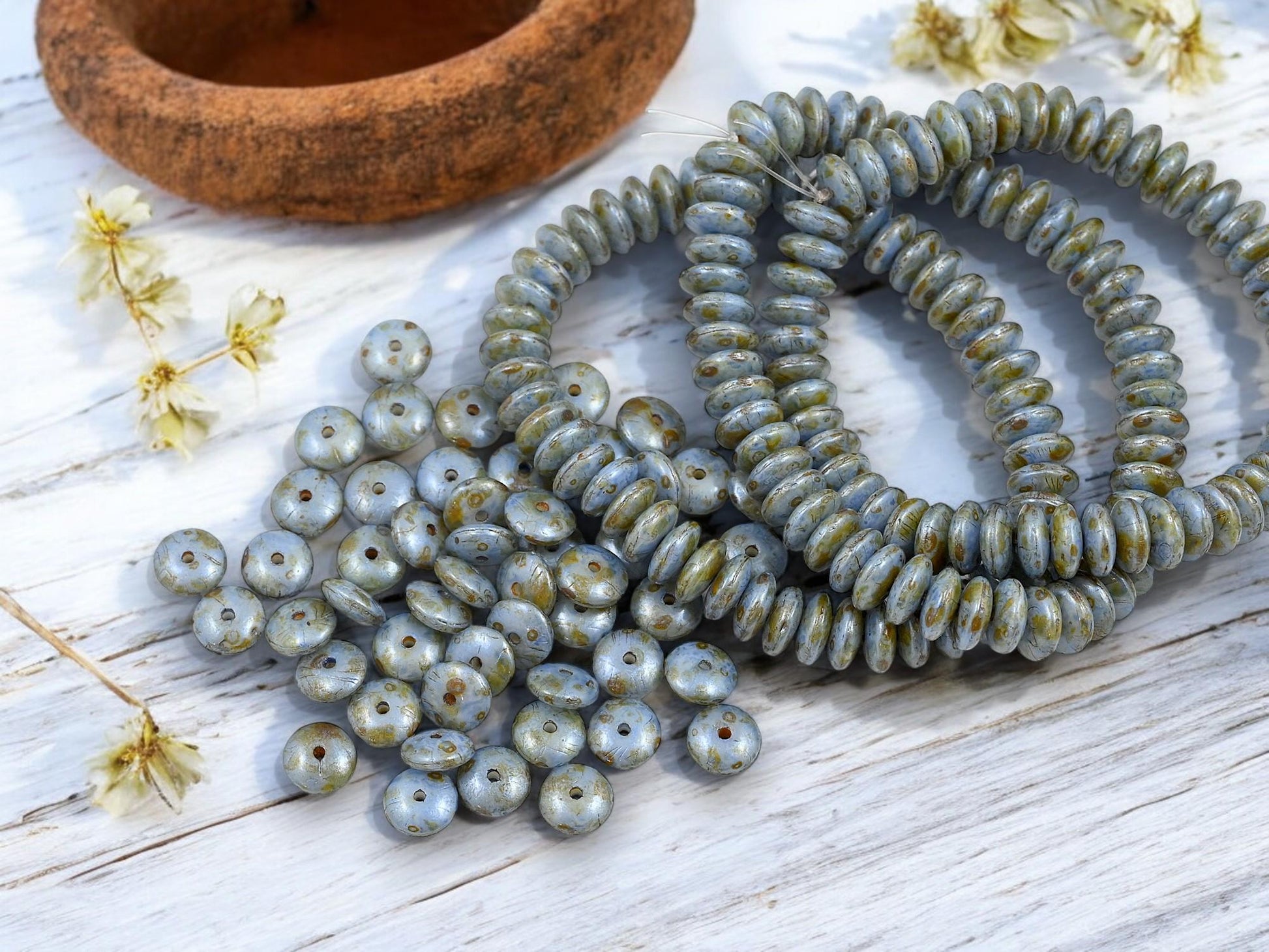 Picasso Beads - Disc Spacer - Czech Glass Beads - Rondelle Spacer - Rondelle Beads - 6x2mm - 50pcs - (5050)