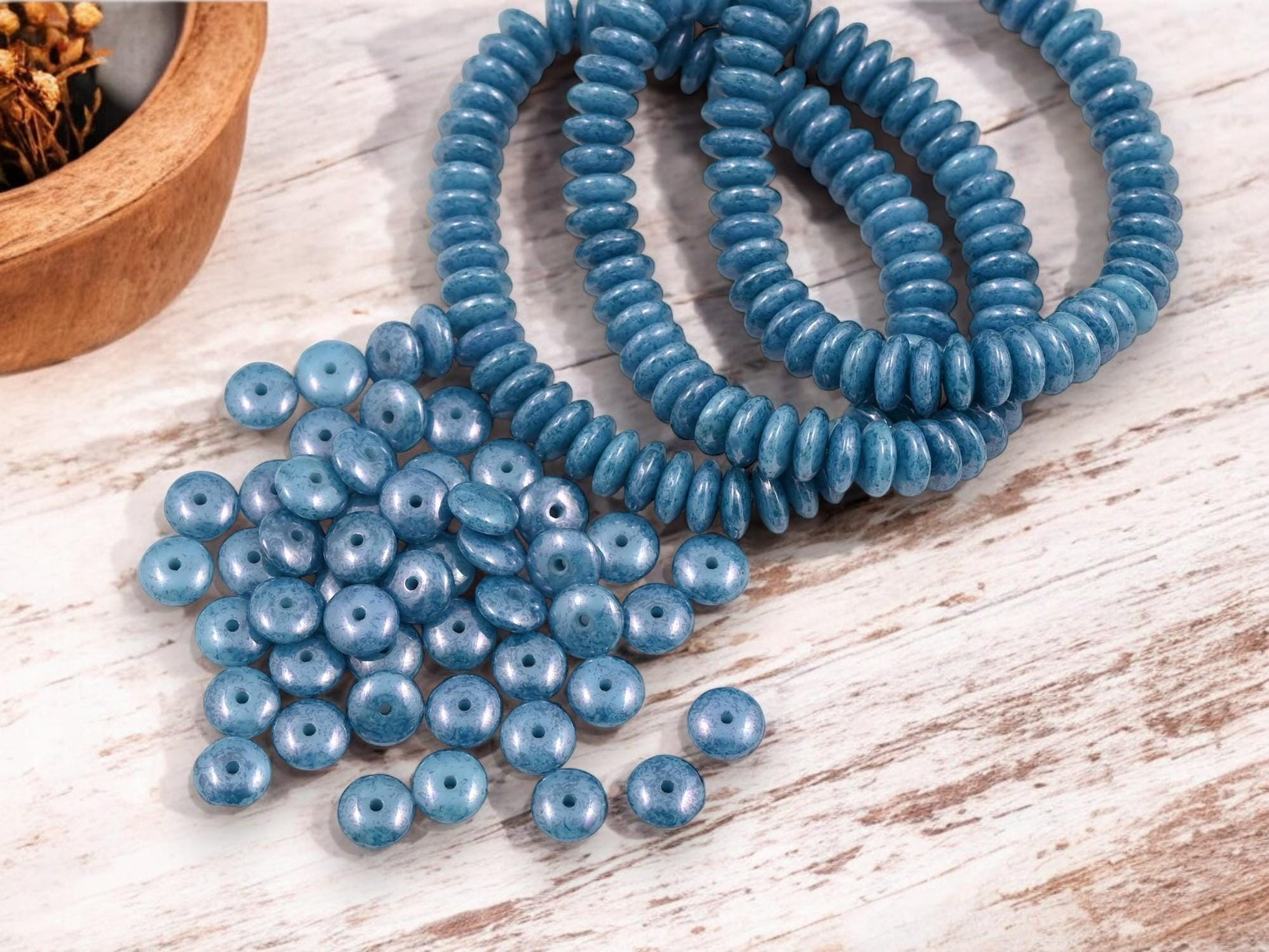 Picasso Beads - Disc Spacer - Czech Glass Beads - Rondelle Spacer - Rondelle Beads - 6x2mm - 50pcs - (5240)