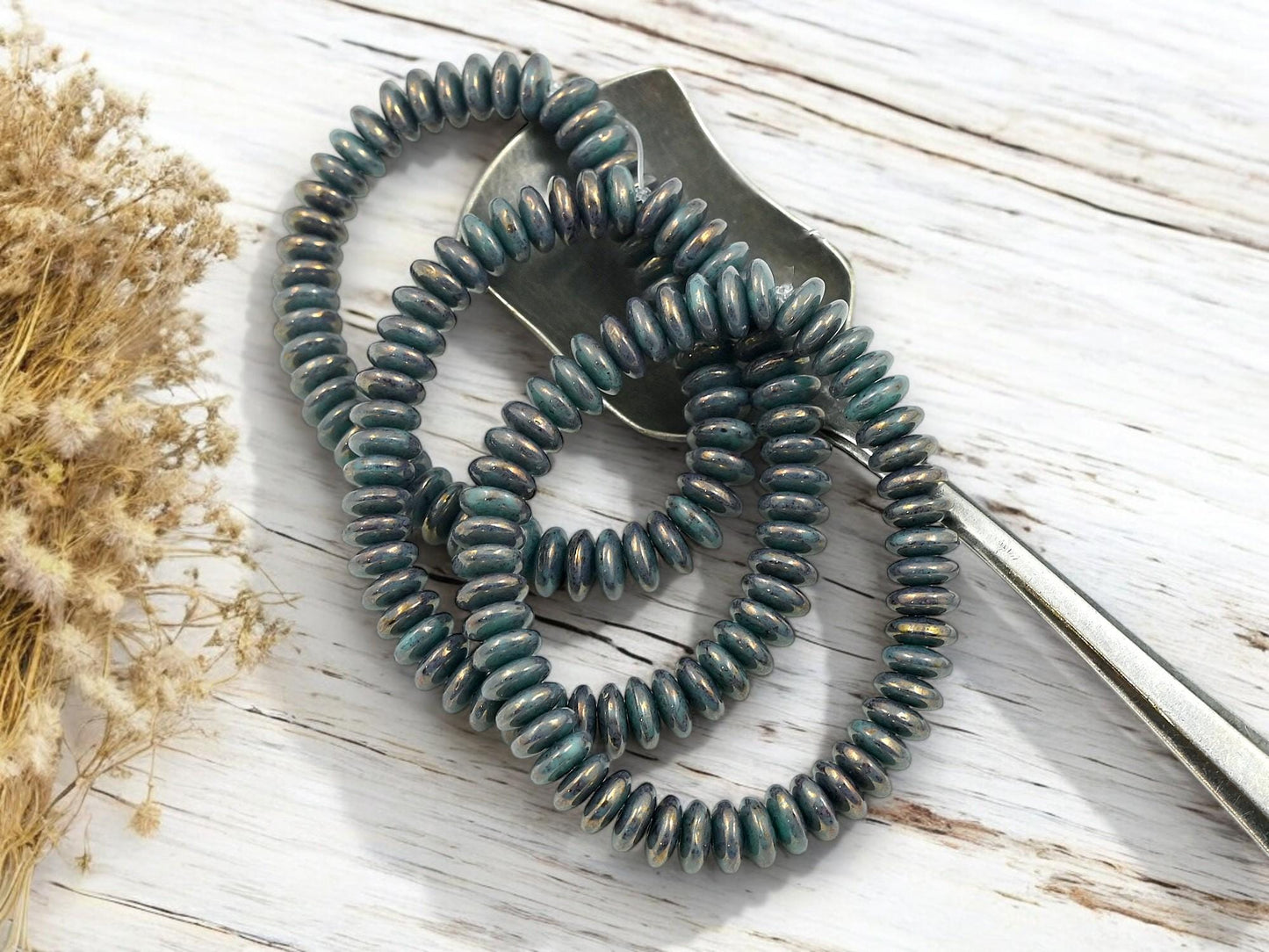 Disc Spacer - Czech Glass Beads - Picasso Beads - Rondelle Spacer - Rondelle Beads - 6x2mm - 50pcs - (1363)