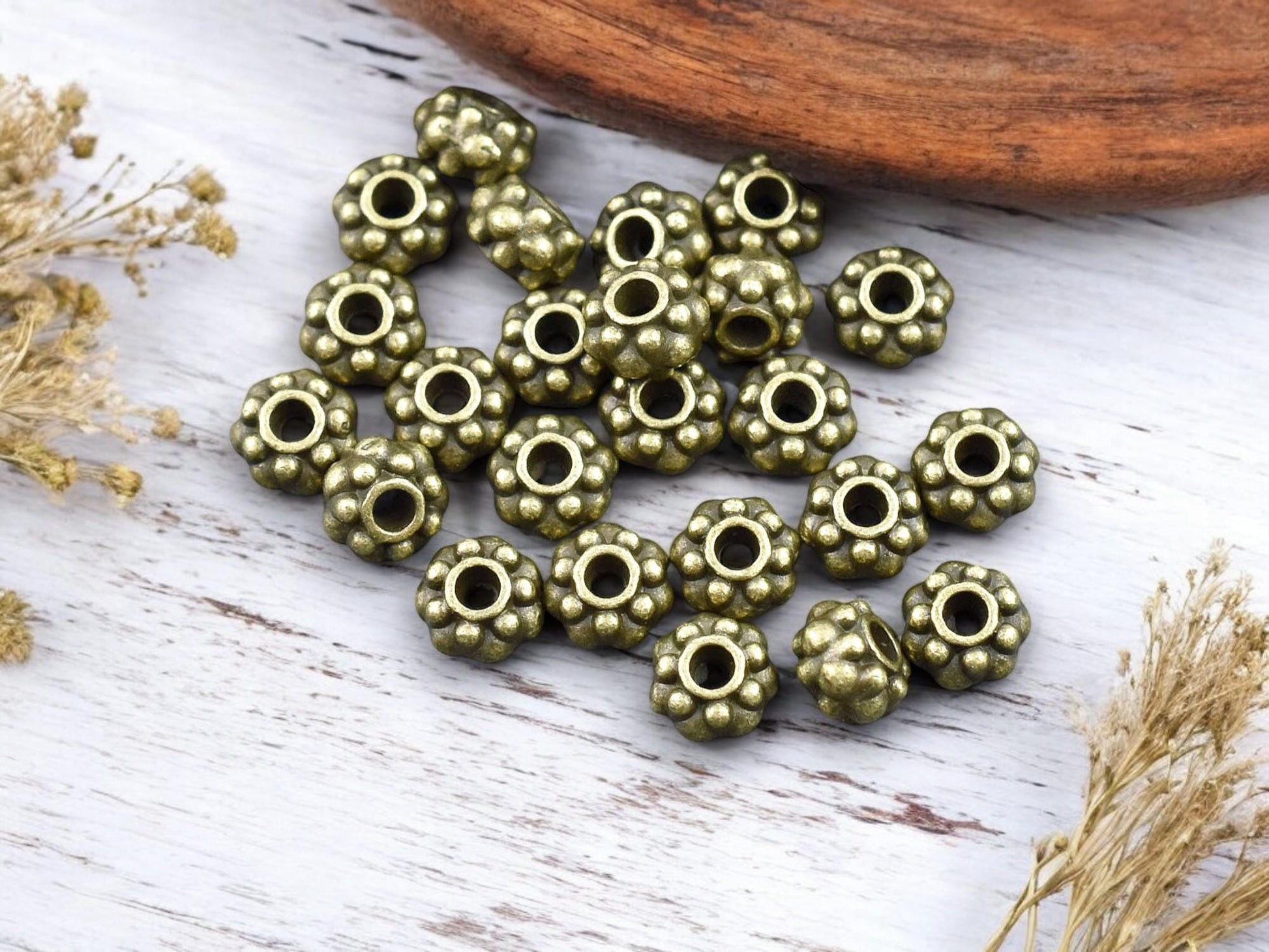 *50* 6x4mm Antique Bronze Rondelle Spacer Beads