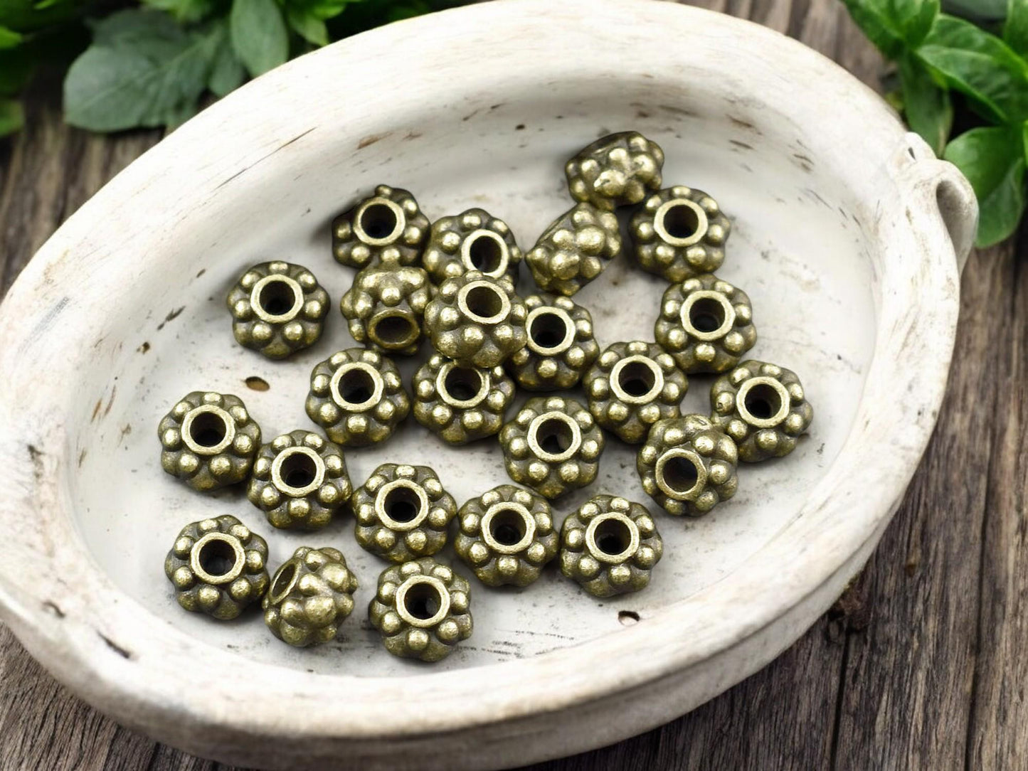 *50* 6x4mm Antique Bronze Rondelle Spacer Beads