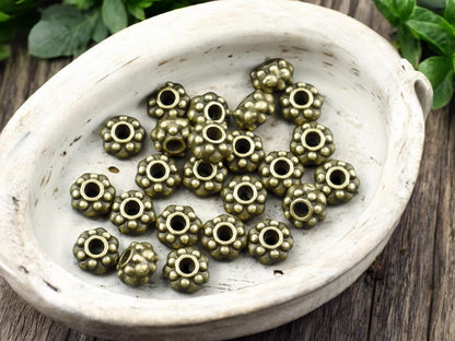 *50* 6x4mm Antique Bronze Rondelle Spacer Beads