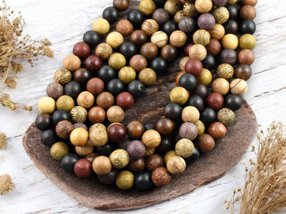 Mixed Natural Sandalwood Beads - Choose Your Size