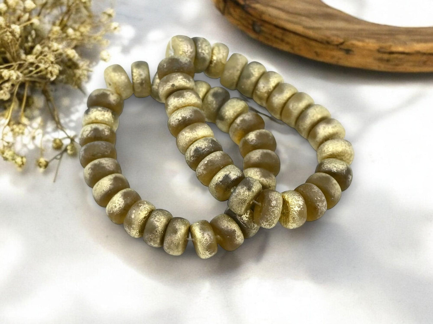 Heishi Beads - Czech Glass Beads - Spacer Beads - Picasso Beads - Rondelle Beads - 8x4mm - 25pcs - (1115)