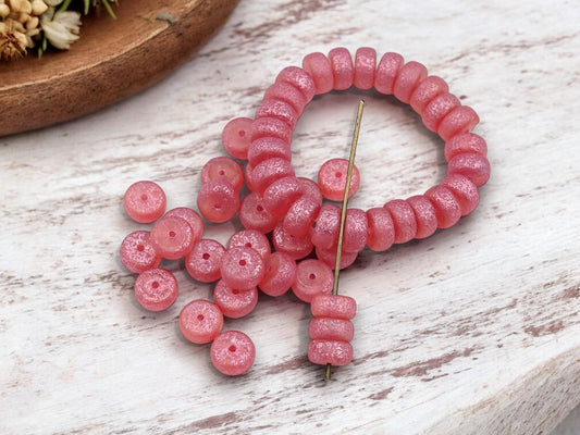 Czech Glass Beads - Heishi Beads - Spacer Beads - Picasso Beads - Rondelle Beads - 8x4mm - 25pcs - (5053)