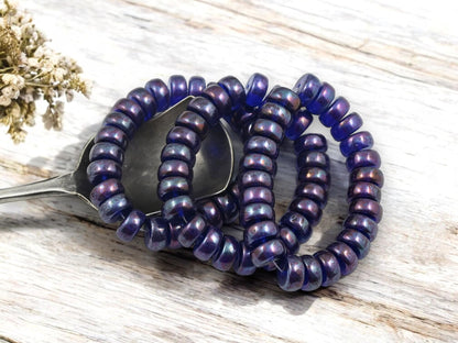 Czech Glass Beads - Heishi Beads - Spacer Beads - Picasso Beads - Rondelle Beads - 8x4mm - 25pcs - (4418)