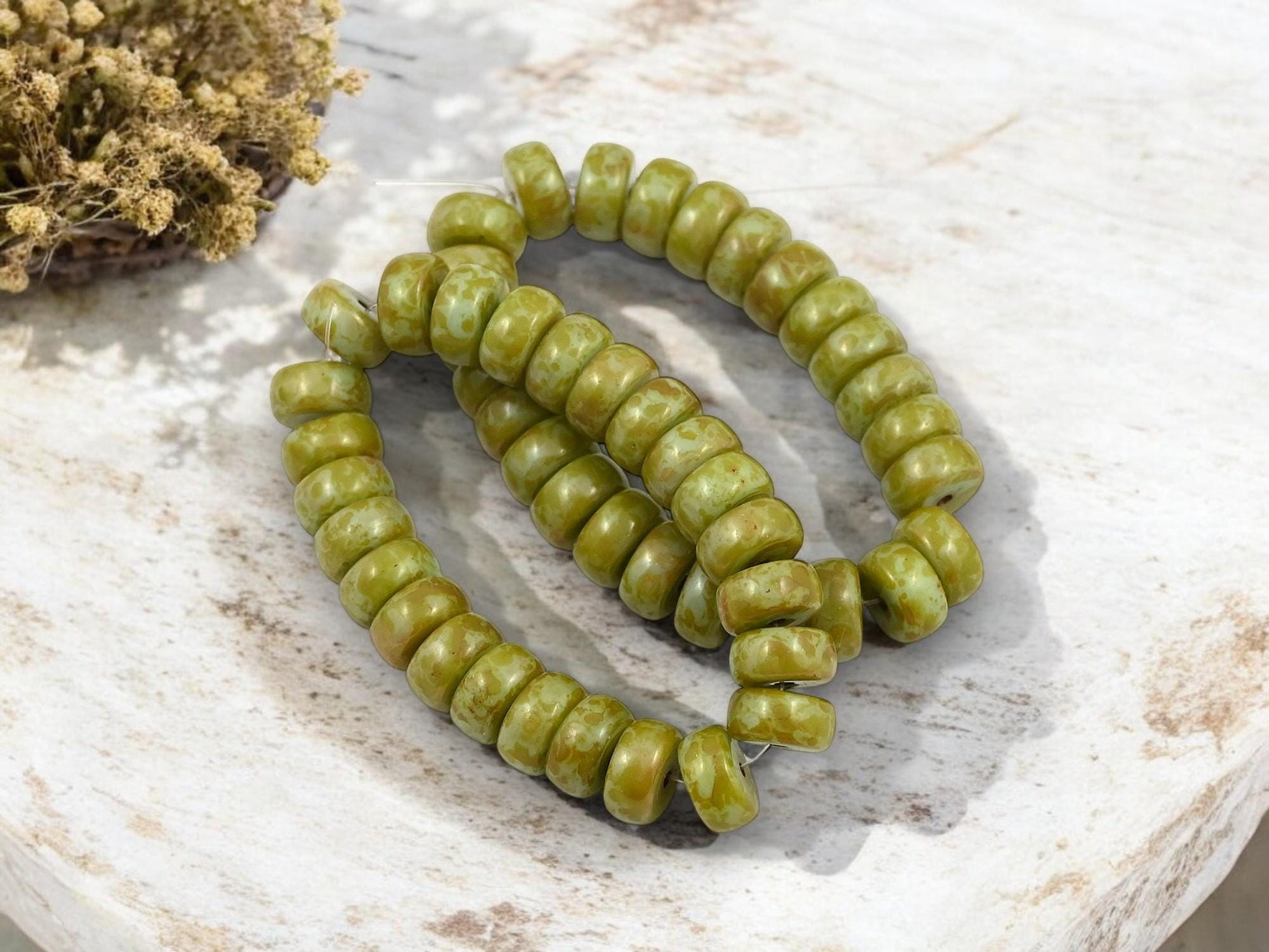 Picasso Beads - Heishi Beads - Czech Glass Beads - Spacer Beads - Rondelle Beads - 8x4mm - 25pcs - (A15)