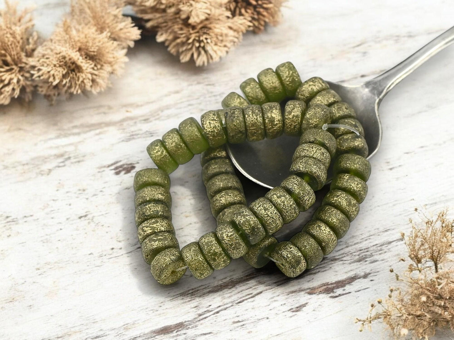 Heishi Beads - Czech Glass Beads - Spacer Beads - Picasso Beads - Rondelle Beads - 8x4mm - 25pcs - (A3)