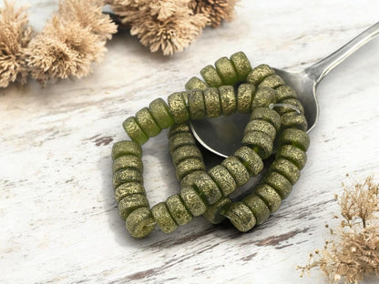 Heishi Beads - Czech Glass Beads - Spacer Beads - Picasso Beads - Rondelle Beads - 8x4mm - 25pcs - (A3)