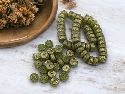 Heishi Beads - Czech Glass Beads - Spacer Beads - Picasso Beads - Rondelle Beads - 8x4mm - 25pcs - (A3)