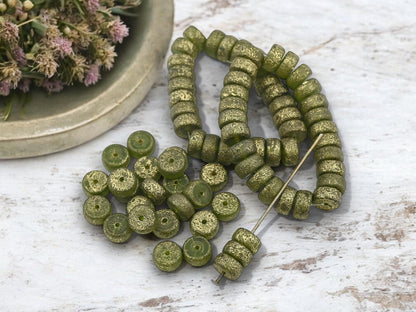 Heishi Beads - Czech Glass Beads - Spacer Beads - Picasso Beads - Rondelle Beads - 8x4mm - 25pcs - (A3)