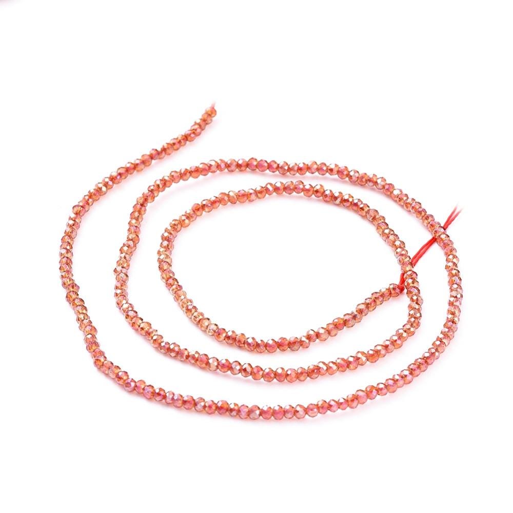 Rondelle Beads - Spacer Beads - Chinese Glass Beads - Electroplated Beads - Micro Spacers - 2mm - 14" Strand - (2681)
