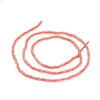 Rondelle Beads - Spacer Beads - Chinese Glass Beads - Electroplated Beads - Micro Spacers - 2mm - 14" Strand - (2681)
