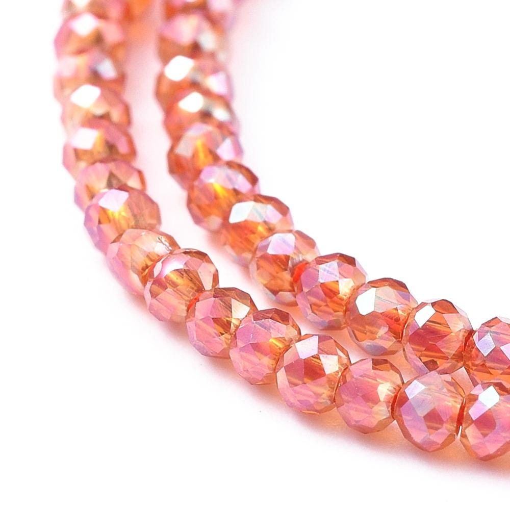 Rondelle Beads - Spacer Beads - Chinese Glass Beads - Electroplated Beads - Micro Spacers - 2mm - 14" Strand - (2681)