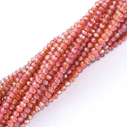 Rondelle Beads - Spacer Beads - Chinese Glass Beads - Electroplated Beads - Micro Spacers - 2mm - 14" Strand - (2681)