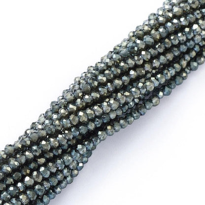 Rondelle Beads - Spacer Beads - Chinese Glass Beads - Electroplated Beads - Micro Spacers - 2mm - 14" Strand - (384)