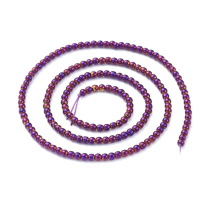 2mm Beads - Spacer Beads - Chinese Glass Beads - Electroplated Beads - Micro Spacers - 14" Strand - (4305)