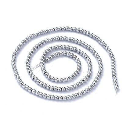2mm Beads - Silver Spacer Beads - Chinese Glass Beads - Electroplated Beads - Micro Spacers - 14" Strand - (113)