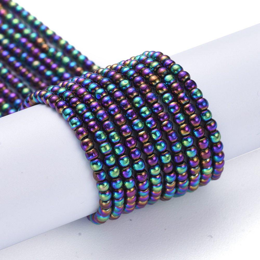2mm Beads - Spacer Beads - Chinese Glass Beads - Electroplated Beads - Micro Spacers - 14" Strand (571)