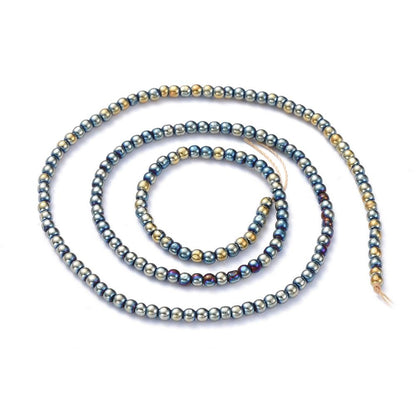 2mm Beads - Spacer Beads - Chinese Glass Beads - Electroplated Beads - Micro Spacers - 14" Strand (2202)