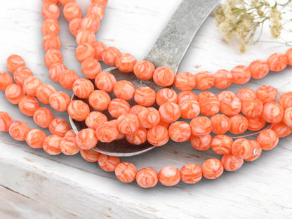 Czech Glass Beads - Halloween Beads - 8mm Beads - Fire Polish Beads - Seasonal Beads - 20pcs (2203)