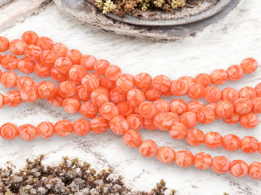 Czech Glass Beads - Halloween Beads - 8mm Beads - Fire Polish Beads - Seasonal Beads - 20pcs (2203)