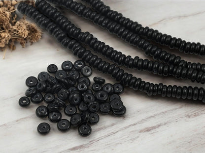 Czech Glass Beads - Rondelle Beads - Glass Spacer Bead - Rondelle Spacer - 4 - 6mm - 50pcs - (B250)