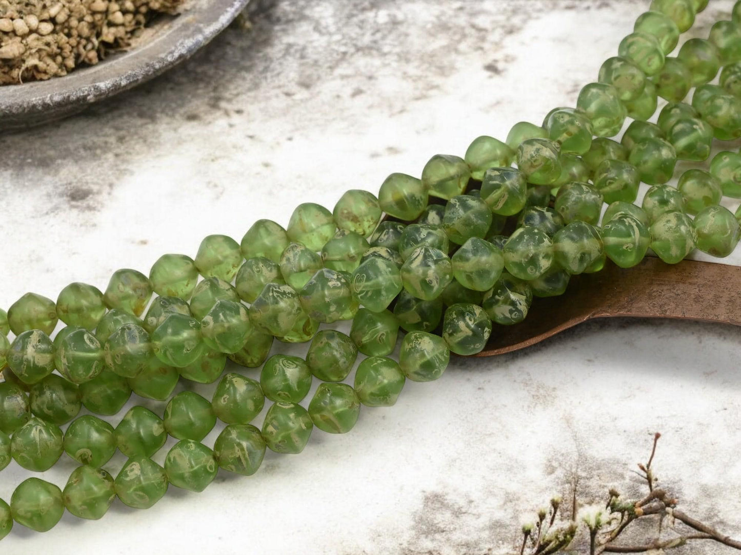 Picasso Beads - Czech Glass Beads - Baroque Round Beads - Old Stock Beads - 9mm - 24pcs - (3704)