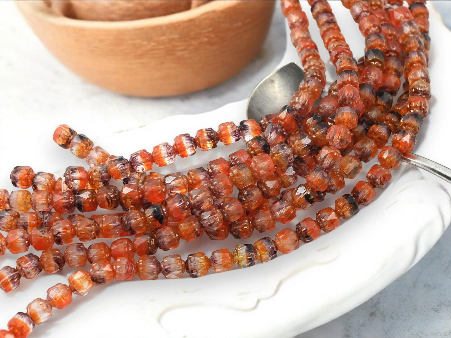 Czech Glass Beads - Picasso Beads - Cathedral Beads - 6mm Beads - Fire Polish Beads - 31pcs - 6mm - (B30)