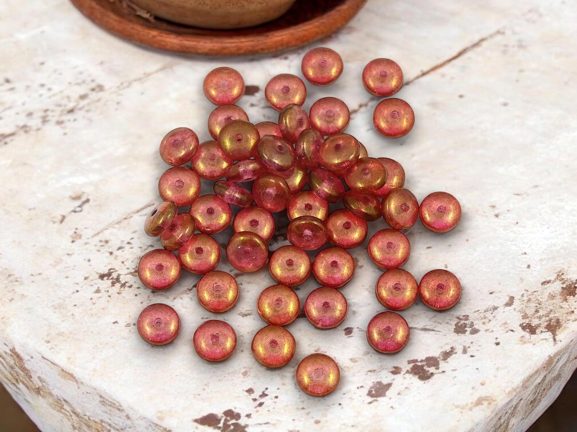 Czech Glass Beads - Rondelle Beads - Glass Spacer Bead - Rondelle Spacer - 6x2mm - 50pcs - (1623)